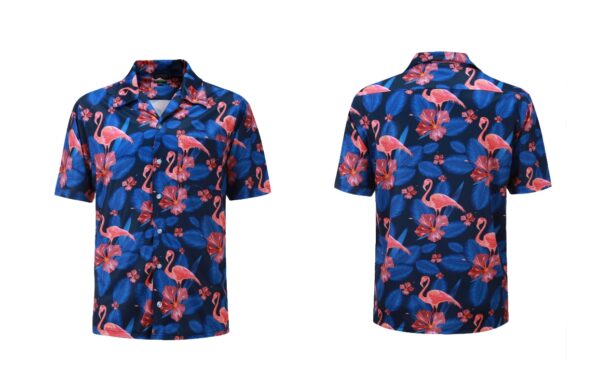 Full Dye-Sub Hawaiian Flamingo Camp Shirt - Image 2