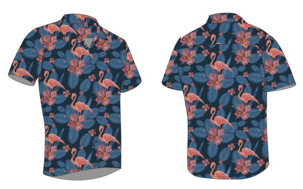 Full Dye-Sub Hawaiian Flamingo Camp Shirt - Image 5