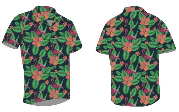 Full Dye-Sub Hawaiian Flamingo Camp Shirt - Image 7