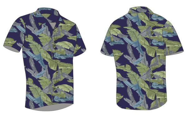 Full Dye-Sub Hawaiian Tropical Leaves Camp Shirt - Image 3