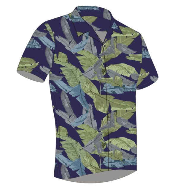 Full Dye-Sub Hawaiian Tropical Leaves Camp Shirt - Image 4