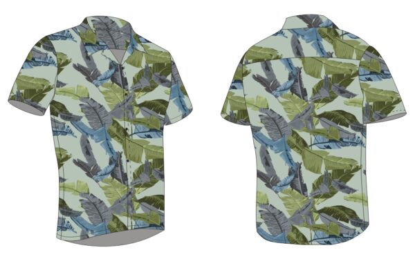 Full Dye-Sub Hawaiian Tropical Leaves Camp Shirt - Image 7