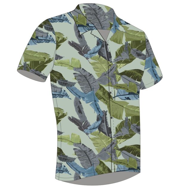 Full Dye-Sub Hawaiian Tropical Leaves Camp Shirt - Image 8