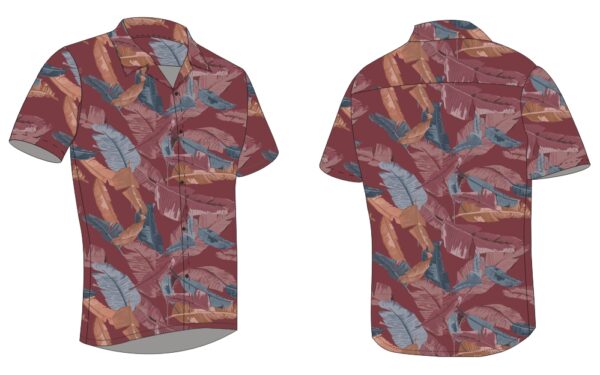 Full Dye-Sub Hawaiian Tropical Leaves Camp Shirt - Image 9