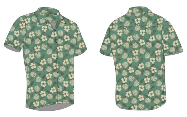 Full Dye-Sub Hawaiian Floral Camp Shirt - Image 9