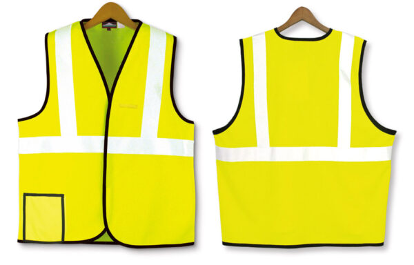 Safety Vest With Pocket - Lime Yellow - Image 3